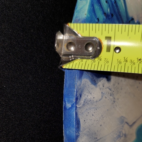 15" Circular Hand-Painted Wall Clock, Blue, White - Picture 5 of 5